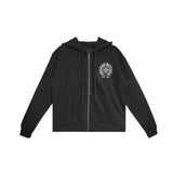 Chrome Hearts Los Angeles Horseshoe Zip Up Hoodie Black