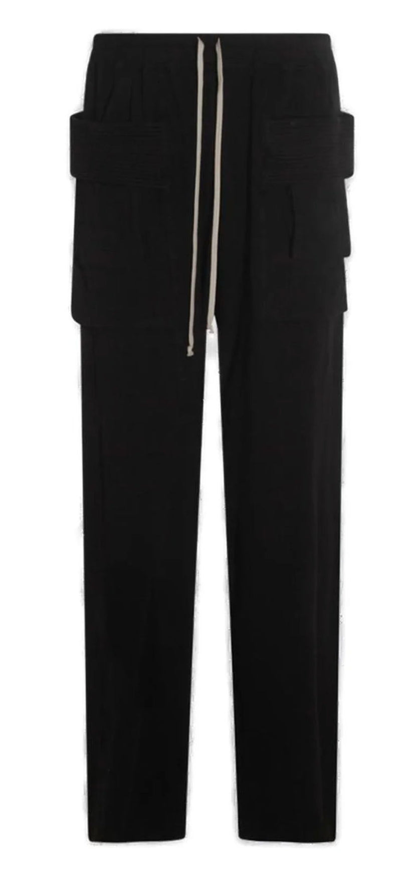 Black Hollywood Creatch Wide Drawstring Cargo Pants