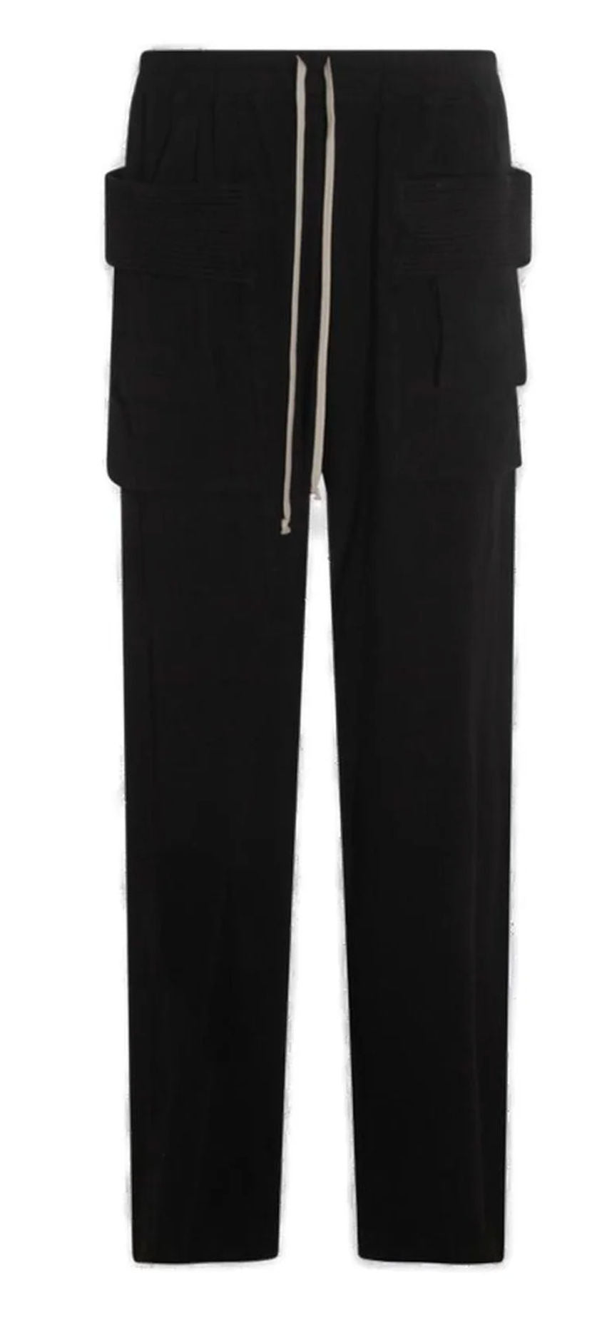 Black Hollywood Creatch Wide Drawstring Cargo Pants