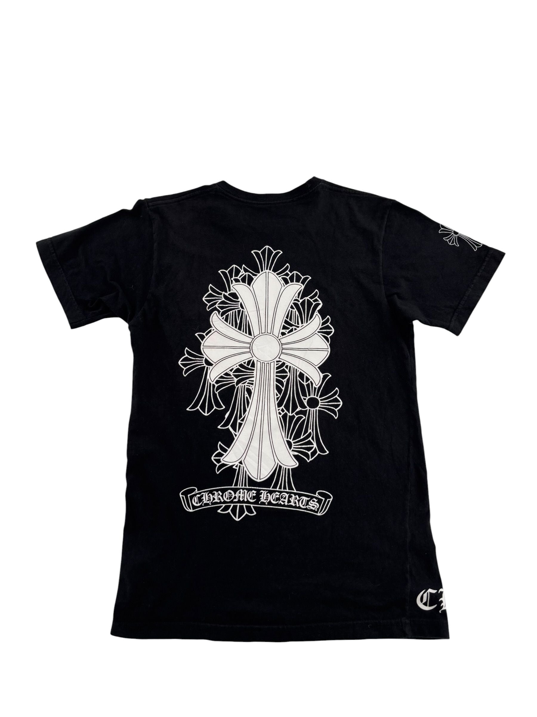 Chrome Hearts Cemetery Cross Logo Tee Black