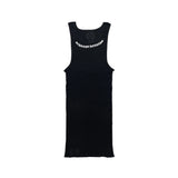 Chrome Hearts Scroll Logo Ribbed Tank Top Black