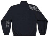Balenciaga Black Logo Print Zip-Up Track Jacket Black