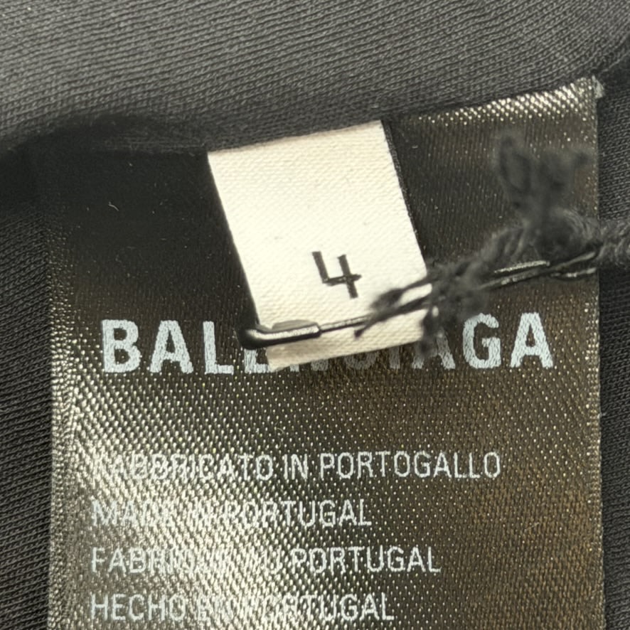 Balenciaga AI Logo Inside Out Oversized Shirt Black Faded