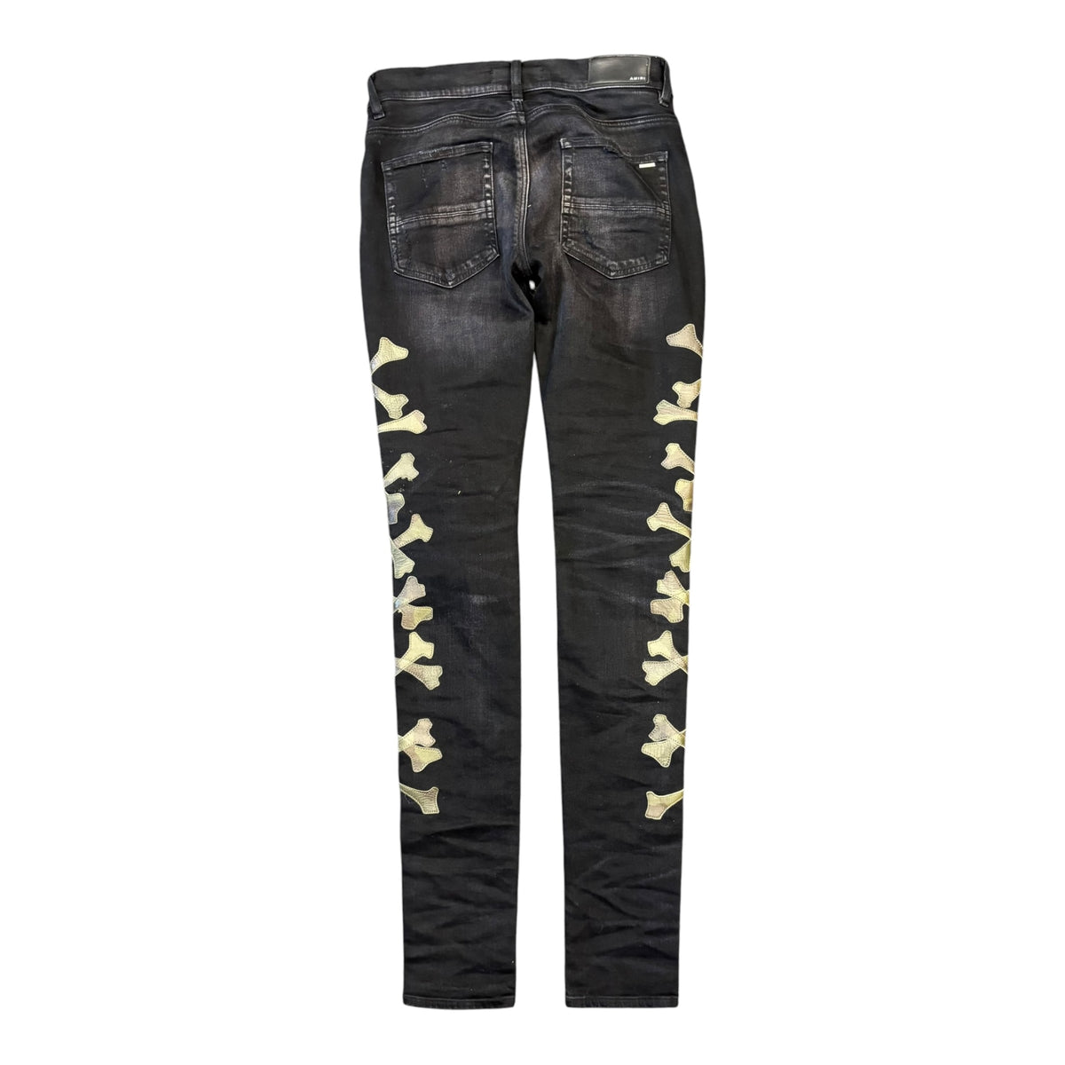 Amiri Camo Bones Jeans Black