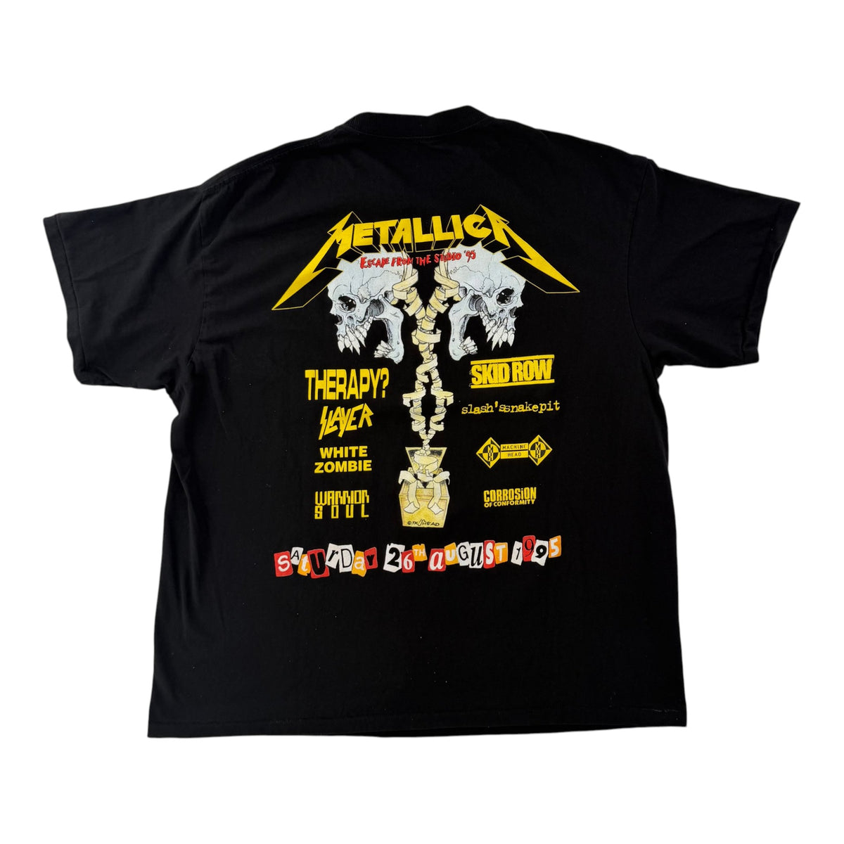 Vintage Metallica 1995 Donnington One Day Tour Tee Black