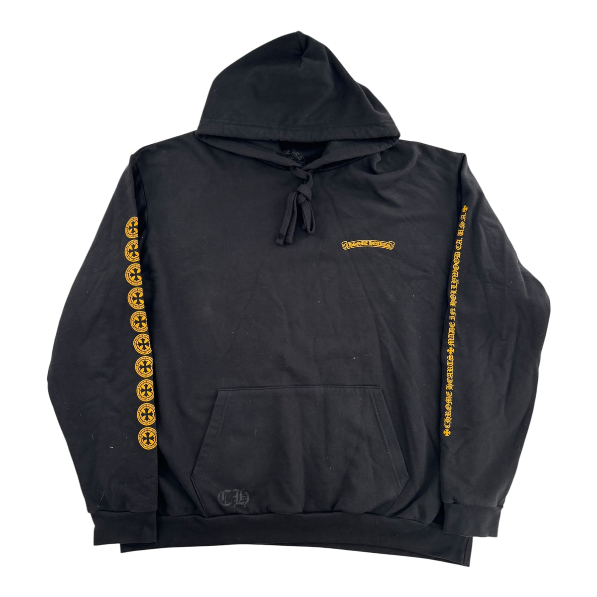 Chrome Hearts Hollywood Plus Logo Hoodie Black & Yellow