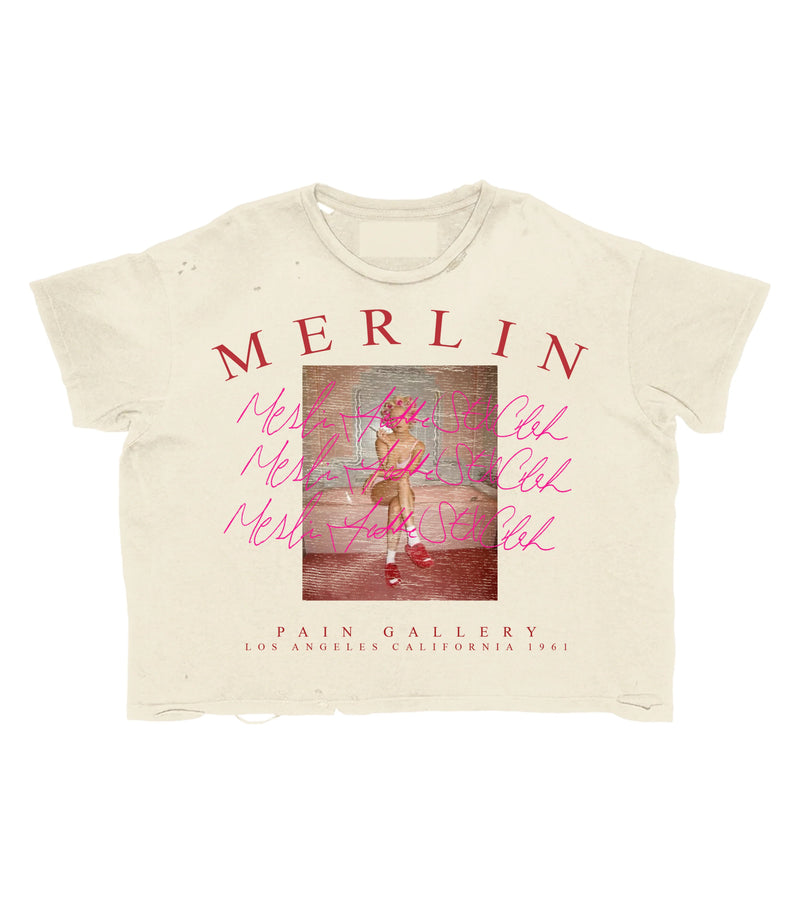 Merlin Ladies In Pink Tee Cream