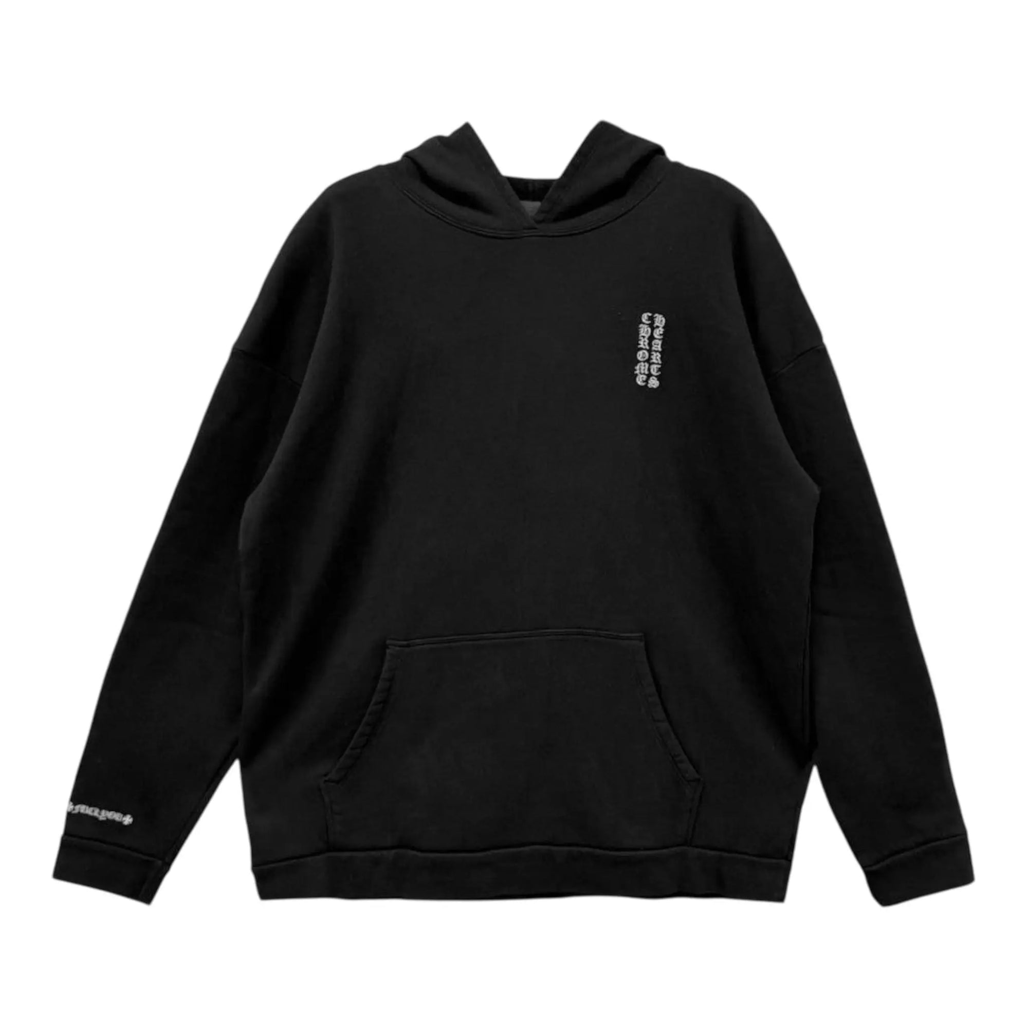 Chrome Hearts Embroidered Vertical Letters Hoodie Black