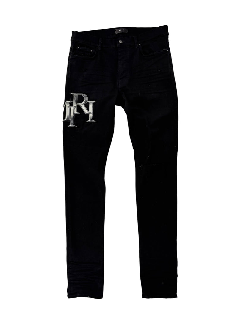 Amiri Logo Patch Denim Black