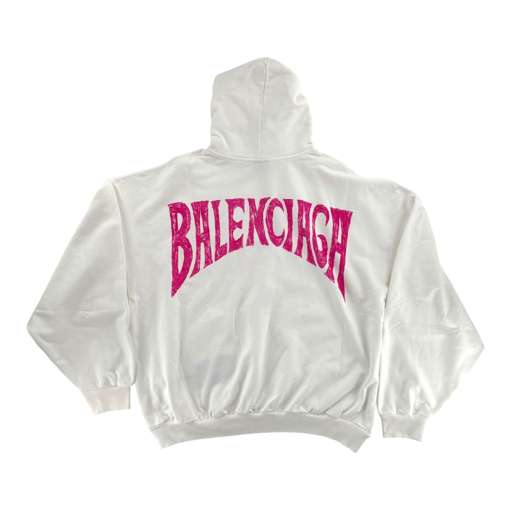 Paris Tropical Round Hoodie Oversized White/pink