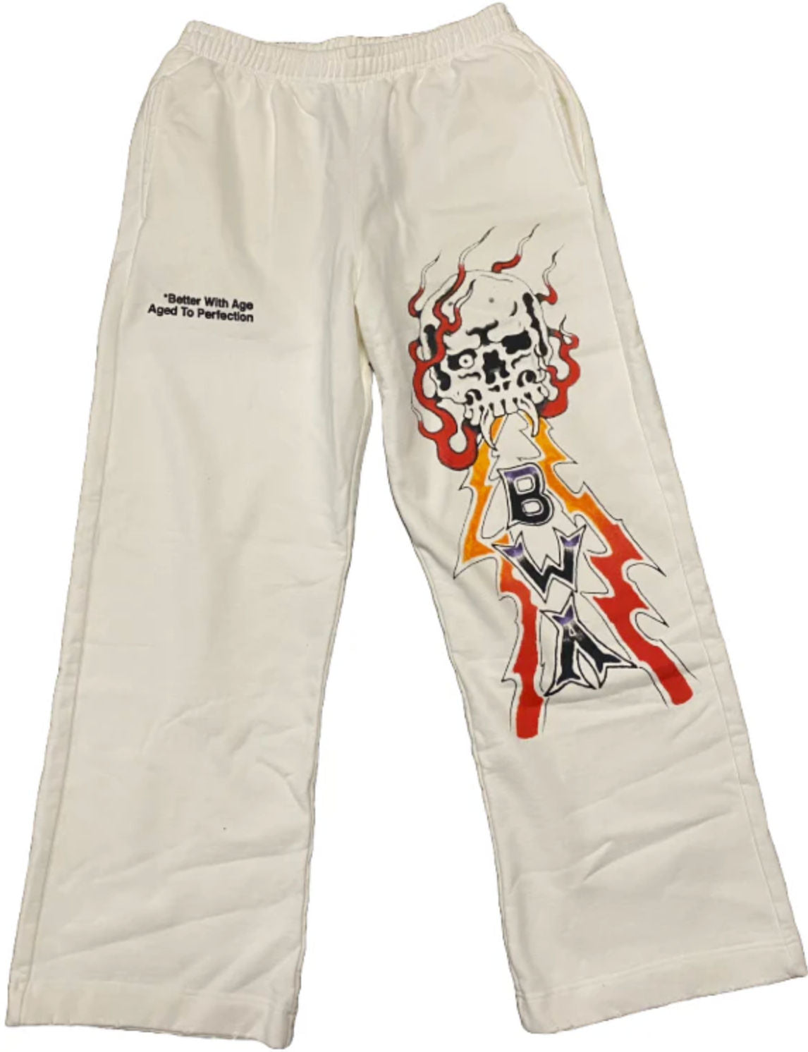 Better With Age Lightning Skull Sweats White