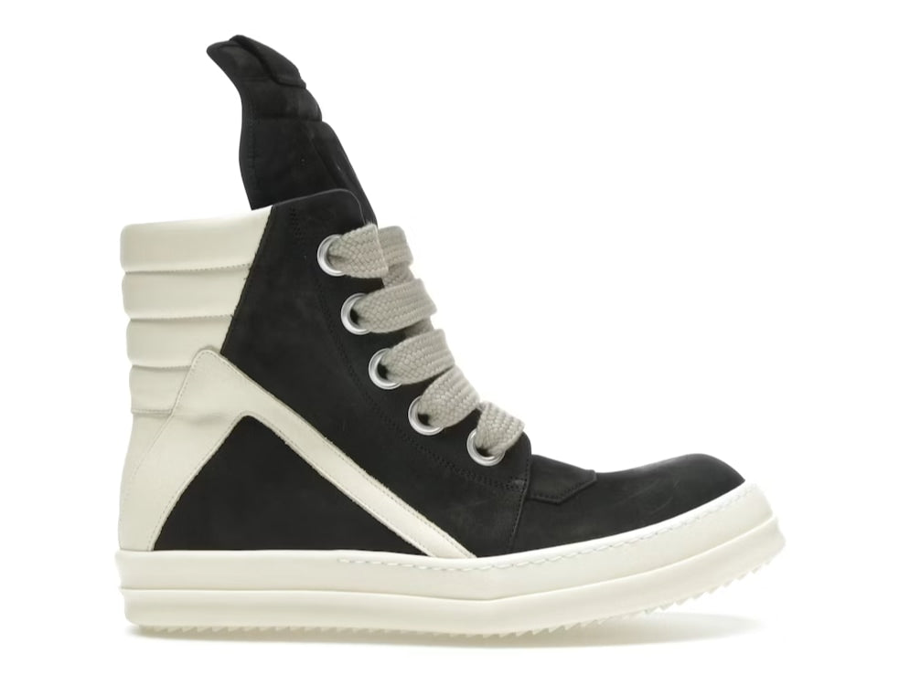 Rick Owens Geobasket Jumbo Lace High Black Milk