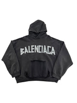 Balenciaga Ripped Pocket Hoodie Washed Black