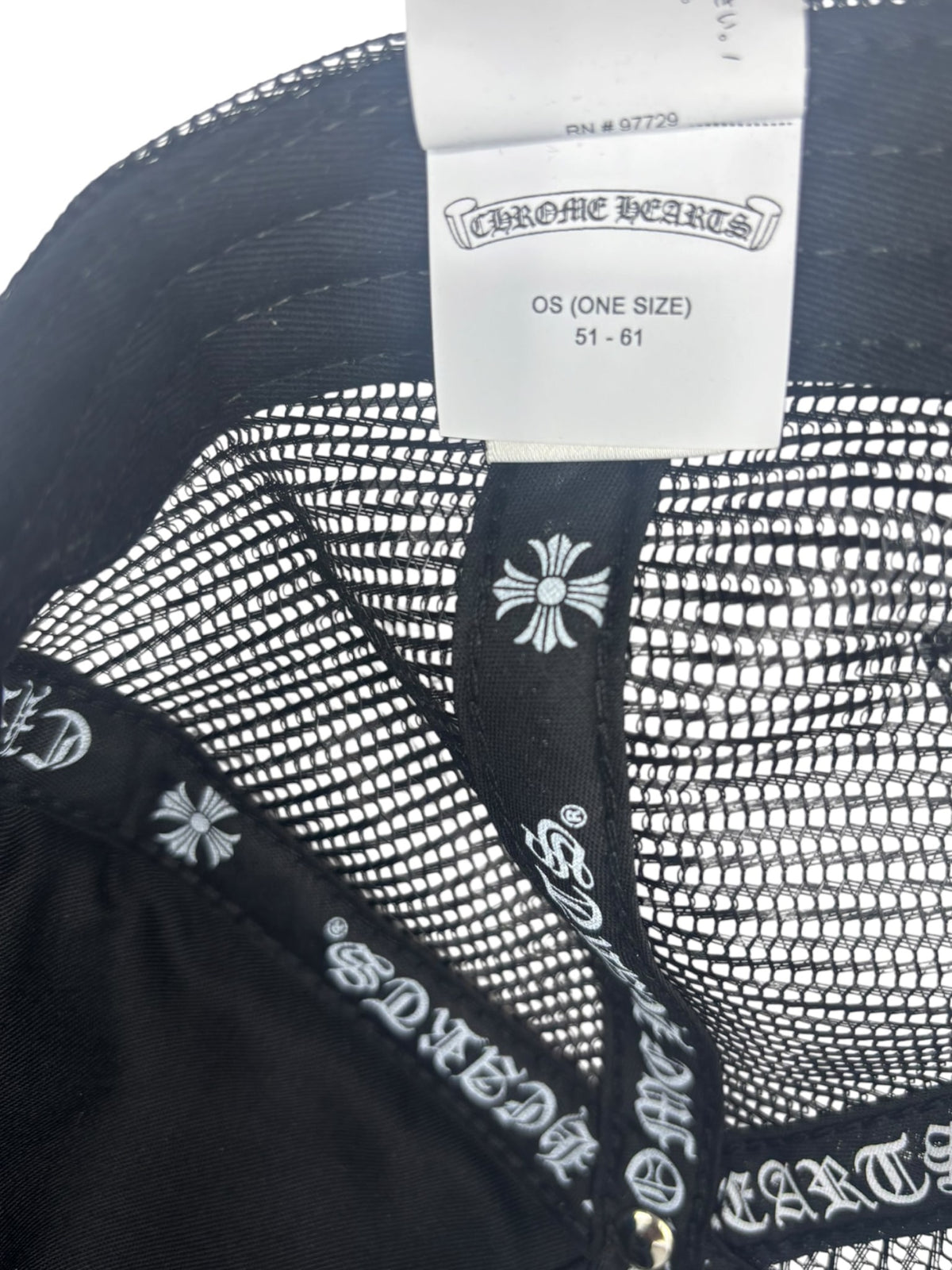 Chrome Hearts FUCK Letter Patch Trucker Cap Black/White