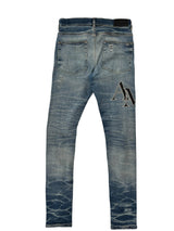 Amiri Staggered Logo Distressed Jeans