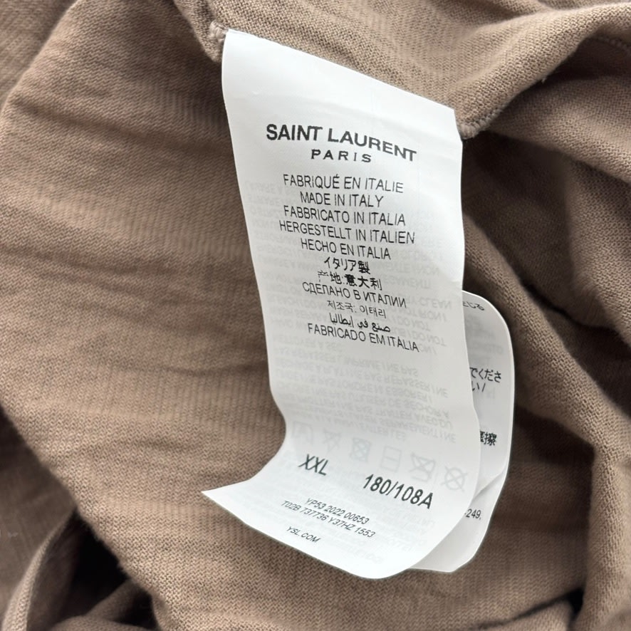 Saint Laurent Logo Tee Brown
