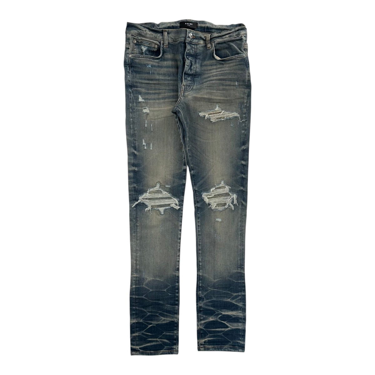 Amiri MX1 Bandana Jacquard Jeans Blue