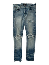 Amiri MX1 Blue Jeans Blue Paisley Ribbed