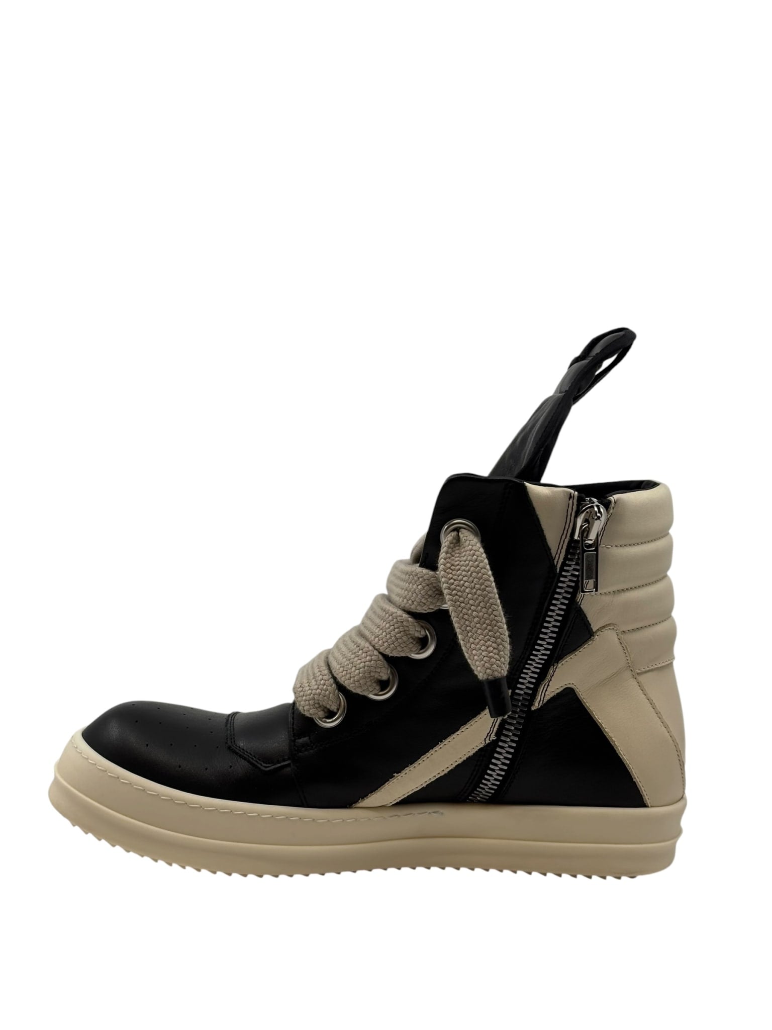 Rick Owens Jumbolace Geobasket Black Milk