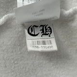 Chrome Hearts Vertical Logo Zip Hoodie White Blue