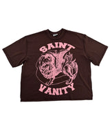 Saint Vanity Logo Tee Brown Pink