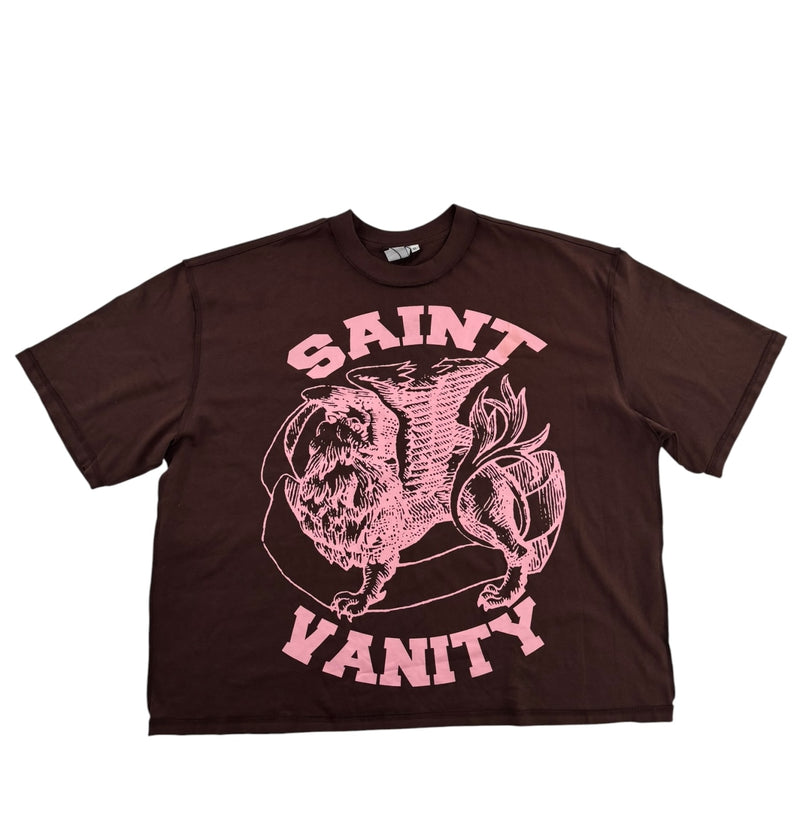 Saint Vanity Logo Tee Brown Pink