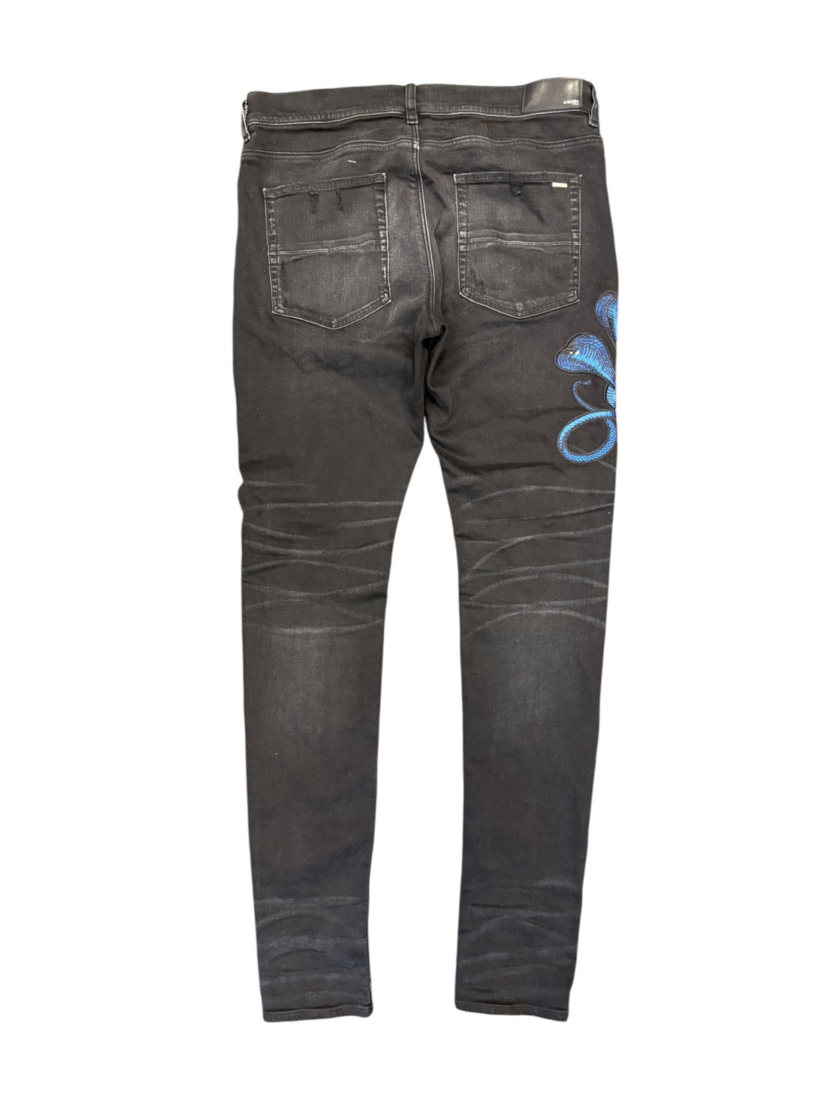 Amiri MX1 Snake Patch Jeans Black