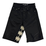 Lost Shdws Leather Shorts Black Cream