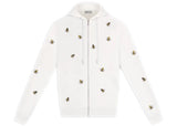 KAWS x Dior Embroidered Bees Zip Up Sweatshirt White