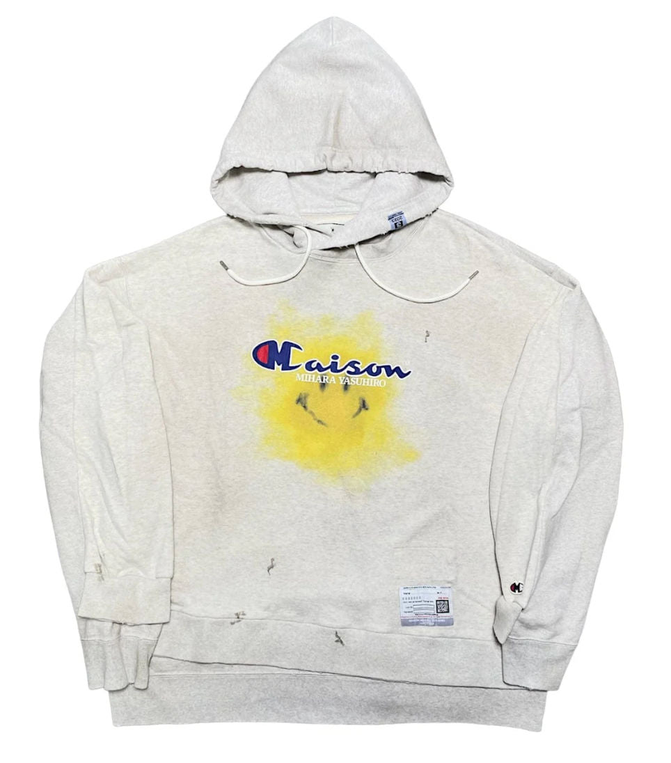 Maison Mihara Yasuhiro Smiley Face Hoodie "Grey"