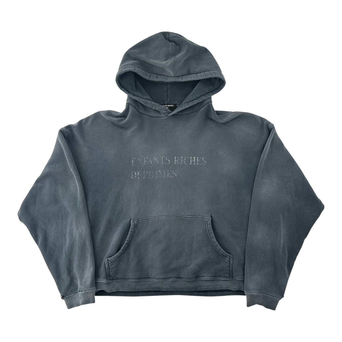 ERD Classic Logo Distressed Hoodie Blue