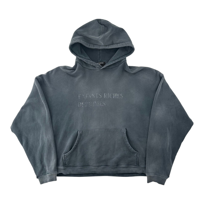 ERD Classic Logo Distressed Hoodie Blue