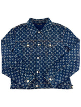 Louis Vuitton Old Flower Printed Denim Jacket Blue