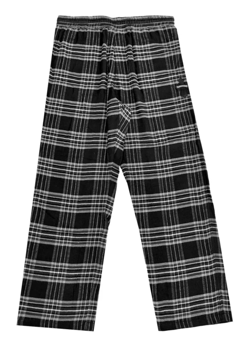 Chrome Hearts Cross Patch Plaid Flannel Pants Grey