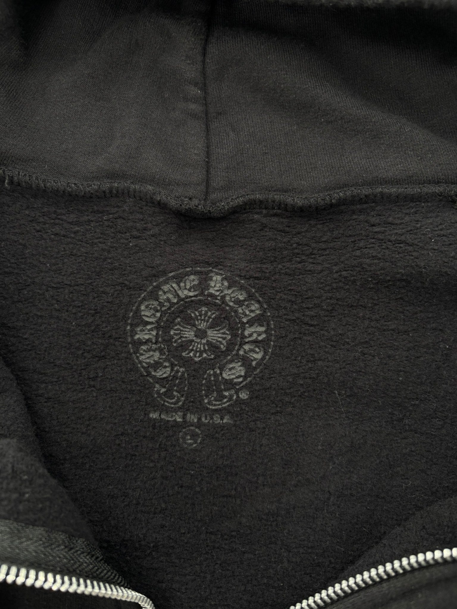 Chrome Hearts T Logo FU Shoulder Zip Up Hoodie Black